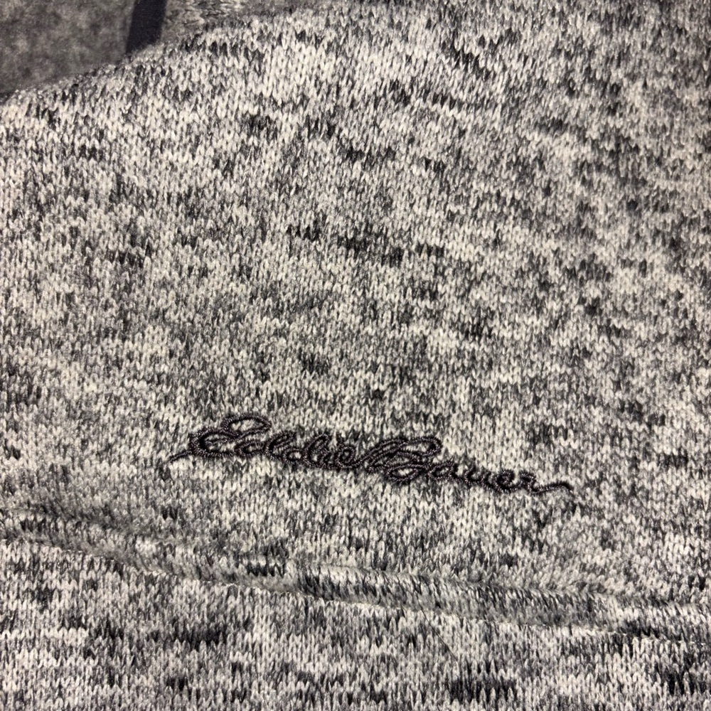 Eddie Bauer Grey Heather Zip-Neck Pullover Sweater Men’s Size Medium - Picture 4 of 4